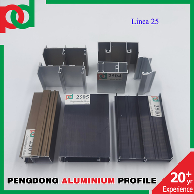 Pulverbeschichtete 5,8 Meter lange T5-Aluminiumprofile für Fenster und Türen