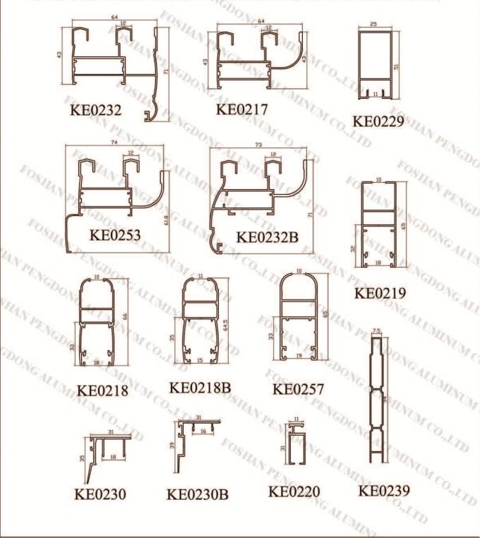 Anodisiertes Aluminiumprofil für Flügelfensterfenster