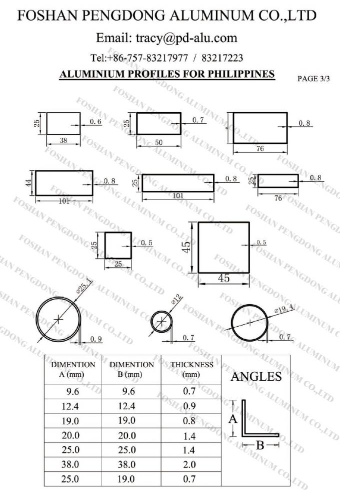 Philippinen-Aluminiumprofil für gleitendes Fenster