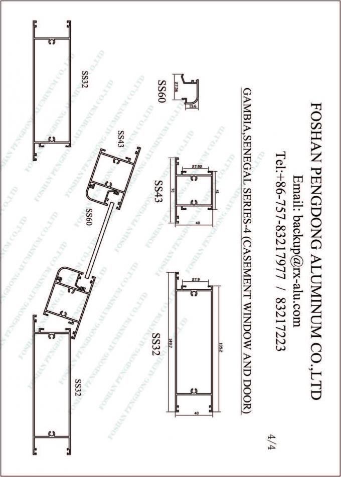 Gambia-Aluminiumprofil für Fenster