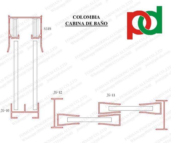 Aluminiumprofile für Duschkasten zu Kolumbien und zu Costa Rica