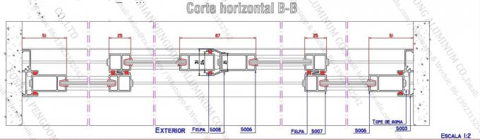 Aluminiumprofile für Fenster und Türen zu Chile- und Bolivien-Marcket Linie 5000